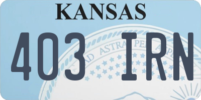 KS license plate 403IRN