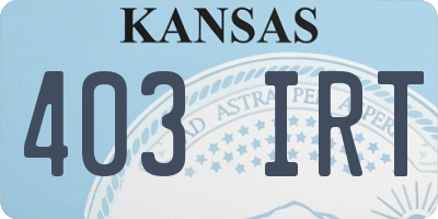 KS license plate 403IRT
