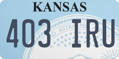 KS license plate 403IRU