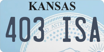 KS license plate 403ISA
