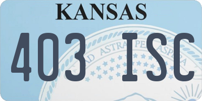 KS license plate 403ISC