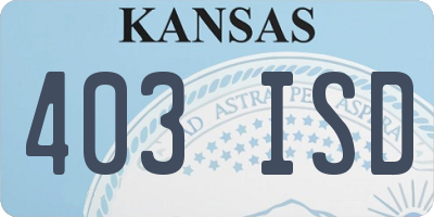 KS license plate 403ISD