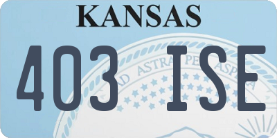 KS license plate 403ISE