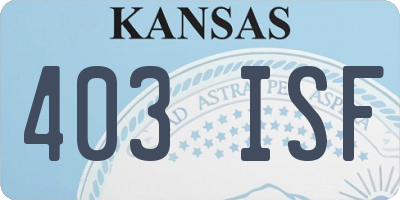 KS license plate 403ISF