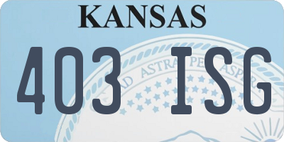 KS license plate 403ISG