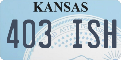 KS license plate 403ISH