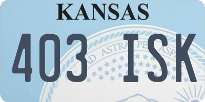 KS license plate 403ISK
