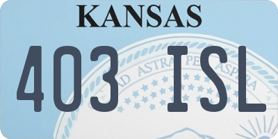 KS license plate 403ISL