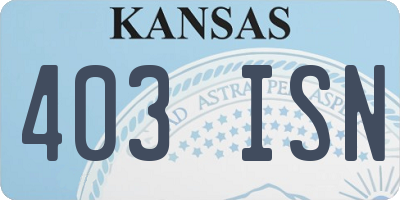 KS license plate 403ISN