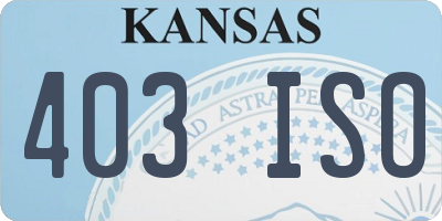 KS license plate 403ISO