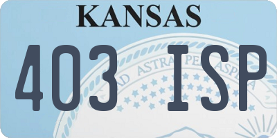 KS license plate 403ISP
