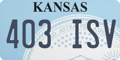 KS license plate 403ISV