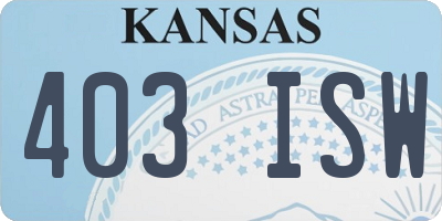 KS license plate 403ISW