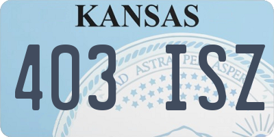 KS license plate 403ISZ