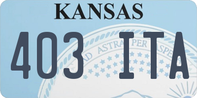 KS license plate 403ITA