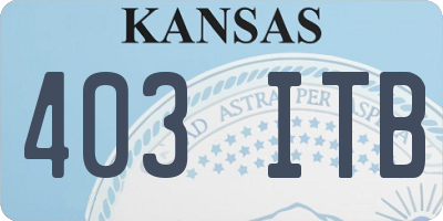 KS license plate 403ITB