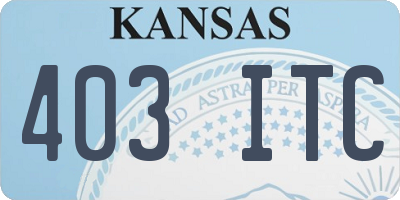 KS license plate 403ITC