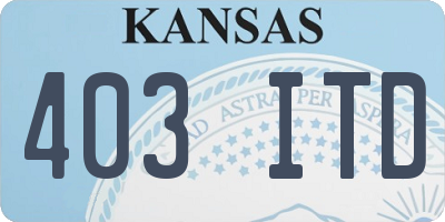 KS license plate 403ITD