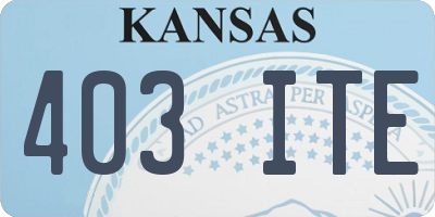 KS license plate 403ITE