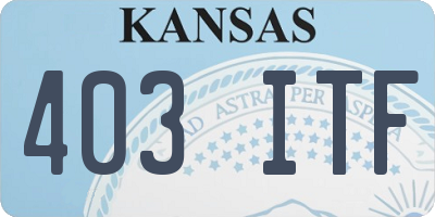 KS license plate 403ITF