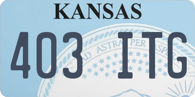 KS license plate 403ITG