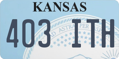 KS license plate 403ITH