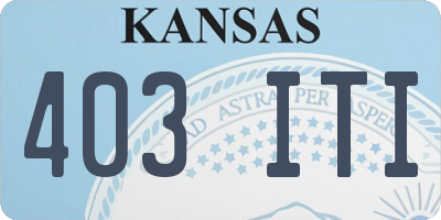 KS license plate 403ITI