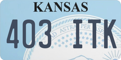 KS license plate 403ITK