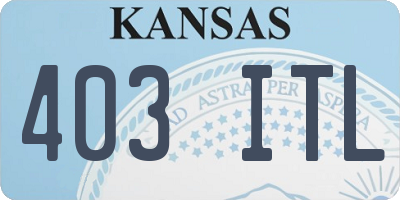 KS license plate 403ITL