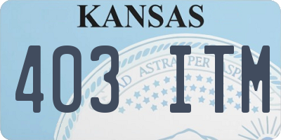 KS license plate 403ITM
