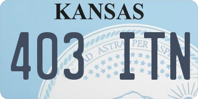 KS license plate 403ITN
