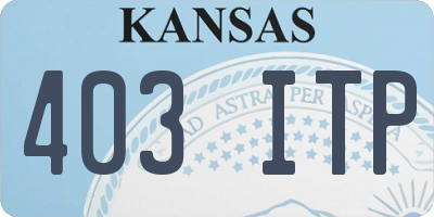KS license plate 403ITP