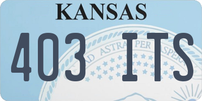 KS license plate 403ITS