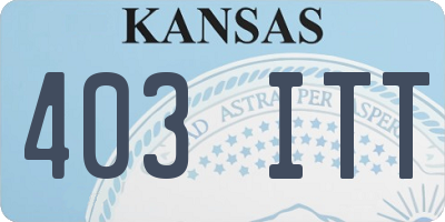 KS license plate 403ITT