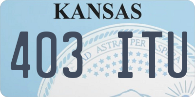 KS license plate 403ITU