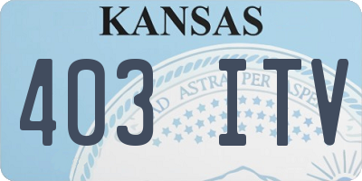 KS license plate 403ITV