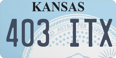 KS license plate 403ITX