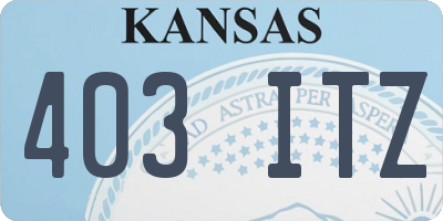 KS license plate 403ITZ