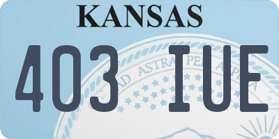 KS license plate 403IUE