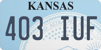 KS license plate 403IUF