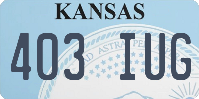KS license plate 403IUG