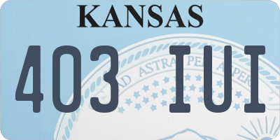 KS license plate 403IUI