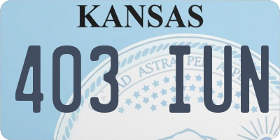 KS license plate 403IUN