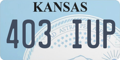 KS license plate 403IUP