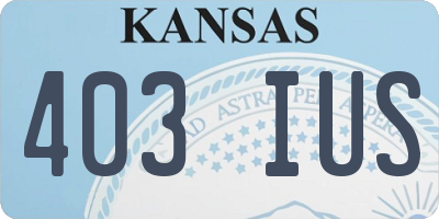 KS license plate 403IUS