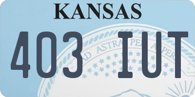 KS license plate 403IUT