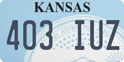 KS license plate 403IUZ