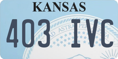 KS license plate 403IVC