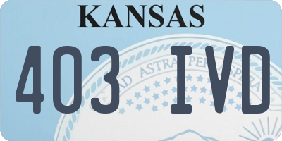 KS license plate 403IVD