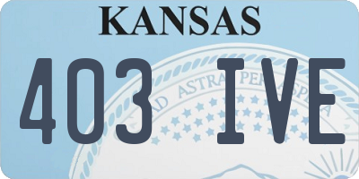 KS license plate 403IVE